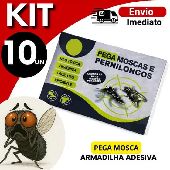 Kit 5/10 Pega Mosca Inseticida Armadilha Adesiva Mosquito – Ideal Para Casa e Jardim