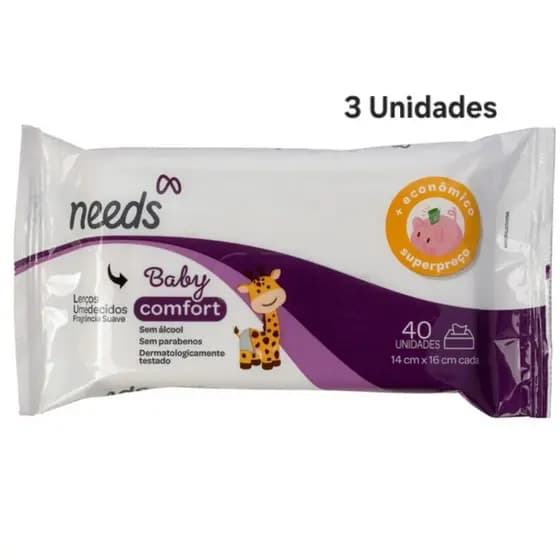 Lenço Umedecido Needs Baby Comfort 40 Un ou 120Un