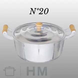 Panela Caçarola N°20 em Alumínio batido grosso fundido 2,4 Litros Cozinha LINHA/PREMIUM
