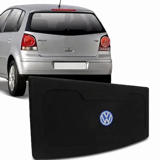 Tampão Bagagito VW Polo G1 (2003 a 2014) Carpete Grafite ou Preto Com Furação 6x9
