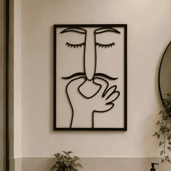 Quadro Decorativo Em MDF Preto Decoração De Humor Para Banheiro