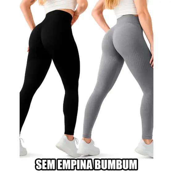 Kit 2 Calça Legging Feminina SEM Empina Levanta Bumbum Skinny Academia Yoka