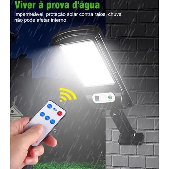 Luz de LED, sensor, placa solar, controle.💡