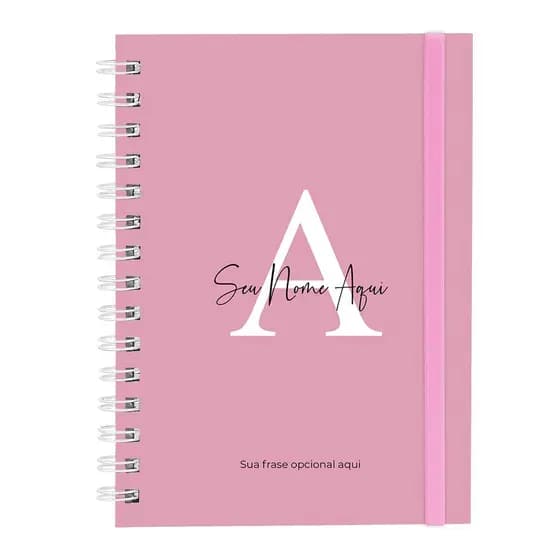 Caderno Personalizado Plus Feminino Moderna Colors Letra Cores 14x20 Cm 100 Folhas