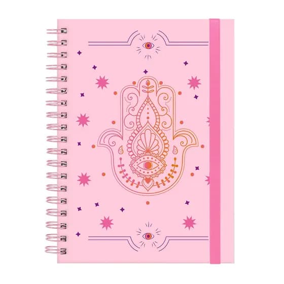 Caderno Plus Colegial Capa Dura Amuleto Mão de Fátima