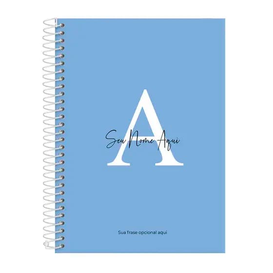 Caderno Colegial Feminino Personalizado 10 Matérias Moderna Letra Cores