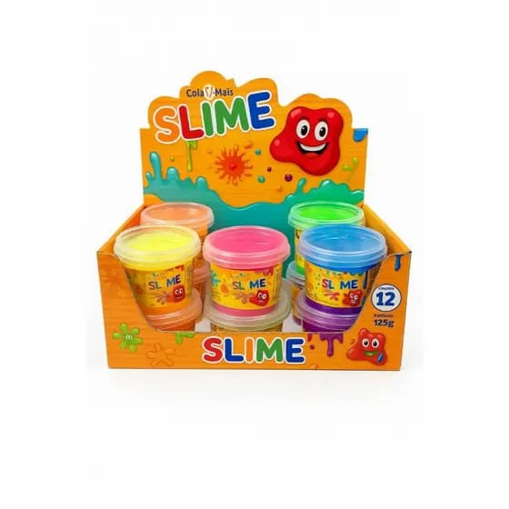 Slime kit com 6 Potes 125g Cola Mais | cores Intenso, Macio e Divertido Infantil