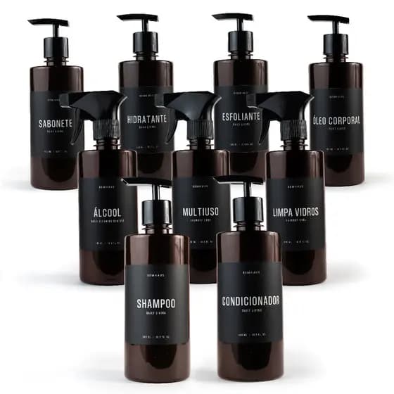 Frasco Ambar Luxo 500 ml - Diversos Modelos - Pump, Gatilho e Mini Gatilho - Black Premium