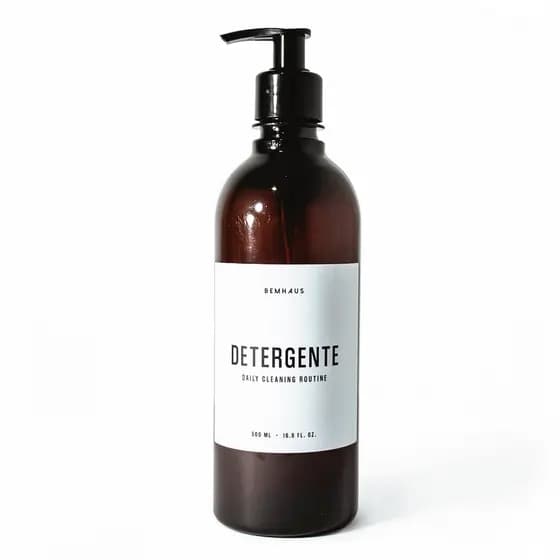 Frasco Ambar Detergente 500 Ml Porta Detergente Decoração Pia Cozinha Refil Bemhaus