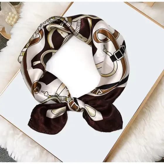 Lenço Acetinado 50cmx50cm Feminino Estampado para Acessórios e Cabelo