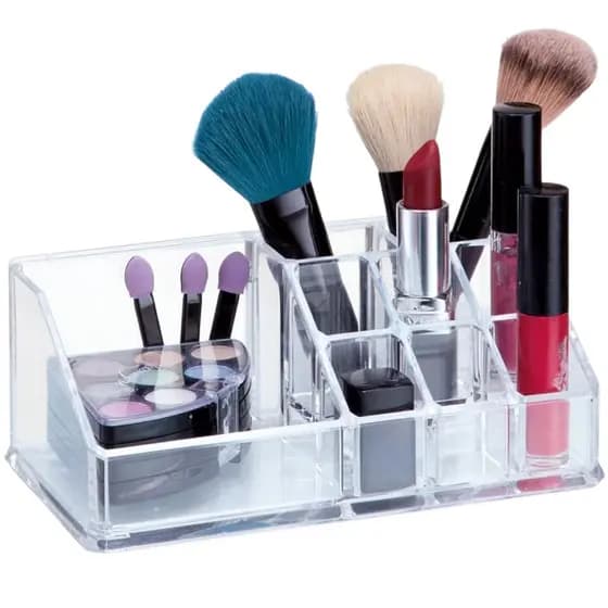Porta Maquiagem Batom Esmalte Pincel Arthi Cristal Transparente Organização