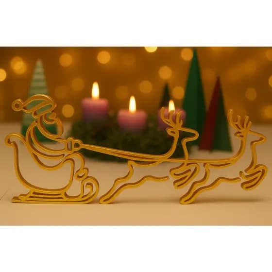 Trenó do Papai Noel com Renas Enfeite Natalino Decoração Natal