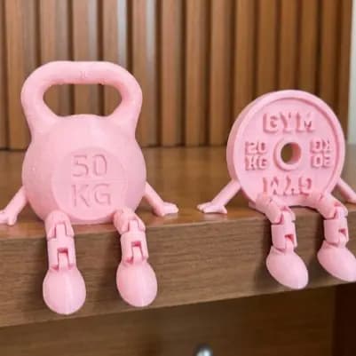 Kit Decorativo Peso Kettlebell e Anilha Academia Decoração Fitness Treino Haltere Musculação