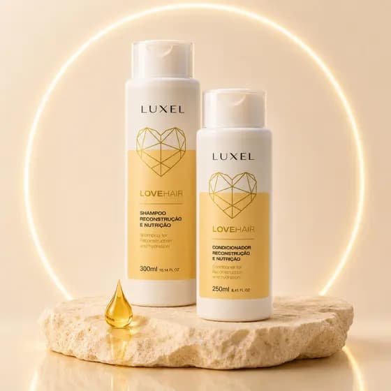 Kit Shampoo + Condicionador - Love Hair Gold - 300ml - LUXEL