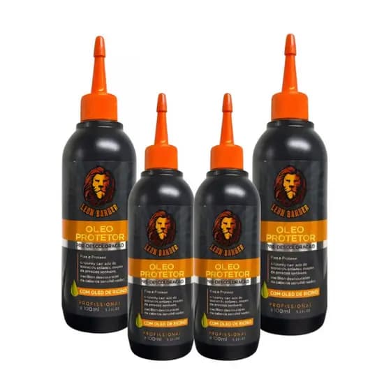 Kit 4 Óleos Protetores 100ml Pré Descoloração - Leon Barber