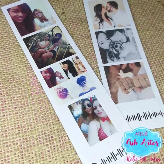 5 Tirinhas de Fotos Estilo Cabine Fotográfica com imã
