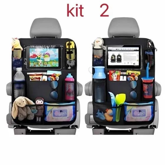 kit 2 Bolsa de armazenamento de encosto de banco de carro