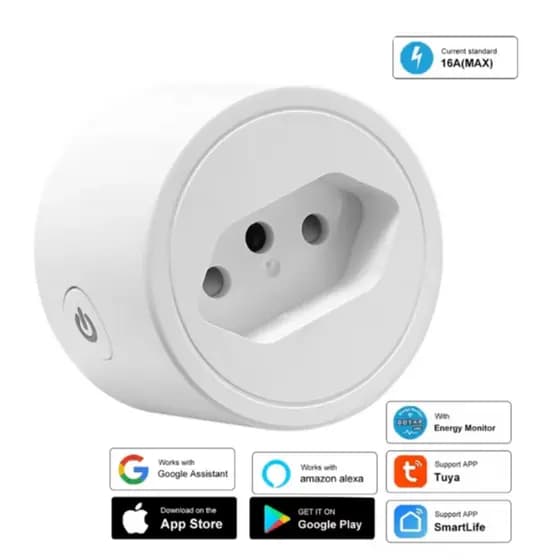 Tomada Inteligente 16a Tomada Protetor Contra Surtos Monitor Energia Temporizador Voz Remoto Alexa Google Casa