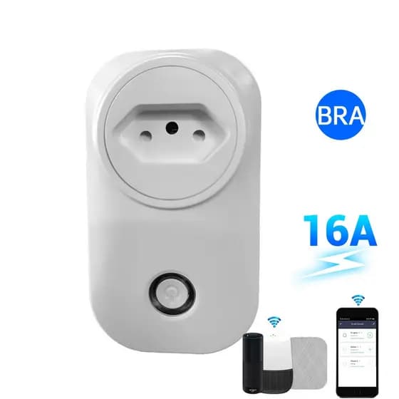 Plugue inteligente WiFi Tomada Wifi Inteligente Smart 16A APP Automação Residencial