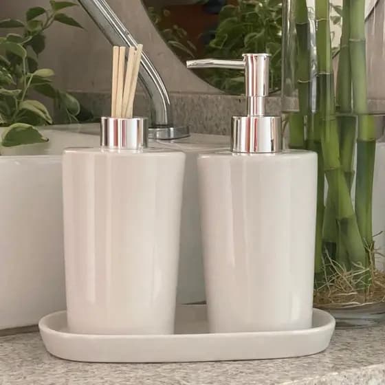 Kit Lavabo Difusor Banheiro Porta Sabonete Líquido Pia / 187