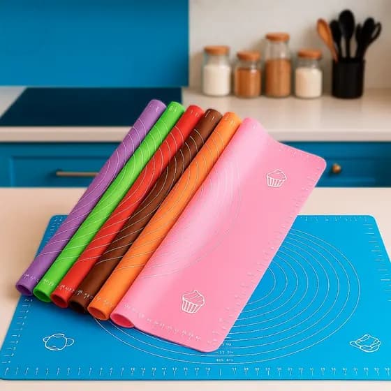 Tapete Culinário Silicone Antiaderente 40/50CM Massas Bolo Cozinha Assar Sovar Pães