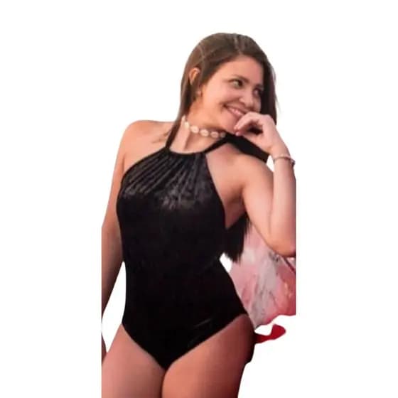 Body Veludo Bory Body com Bojo de Alcinha Body Frente Única