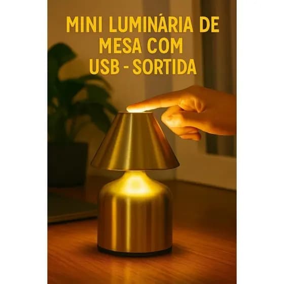 Mini Luminária Mesa USB Portátil Colorida Abajur Estudo Leitura Luz Noturna Quarto