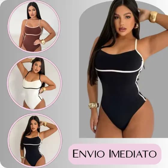 Body Maiô Feminino Alcinha Sem Fecho Cavado Suplex Alta Sustentação Tendência Verão