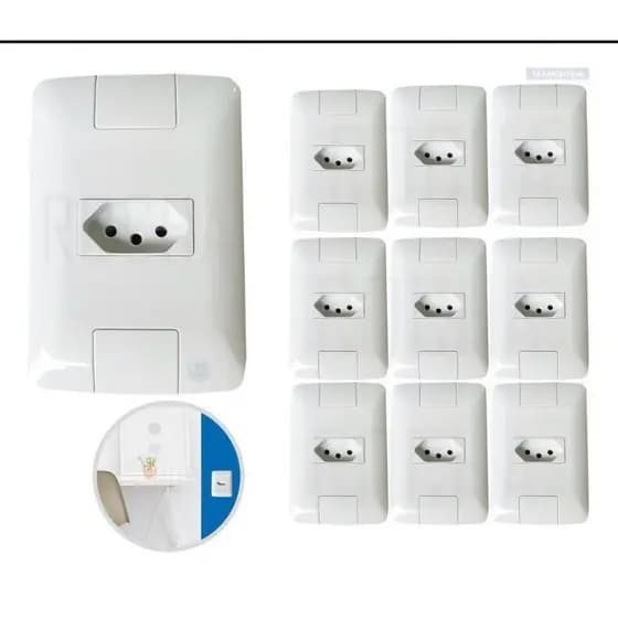 Tomada Simples Tramontina 10a Aria kit com 10 unidades