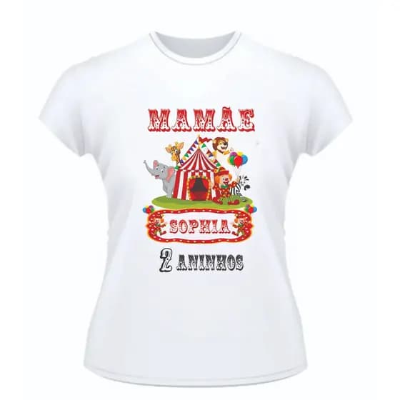 Kit 3 Camisetas Personalizadas do Tema Circo