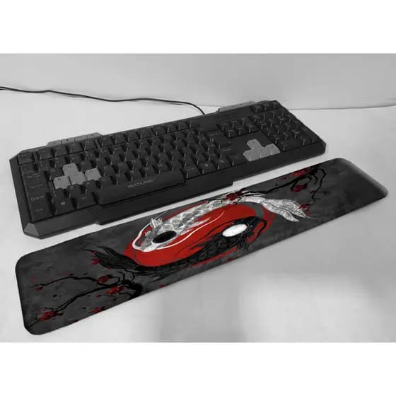 Apoio de pulso Carpa Japonesa Koi fish 47x9 cm ergonomico punho mouse pad teclado mousepad