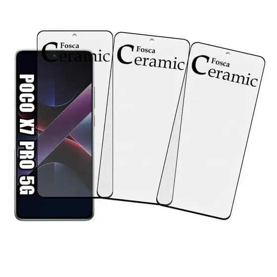 KIT 3 Películas Cerâmica Fosca Para Xiaomi Poco X7 Pro