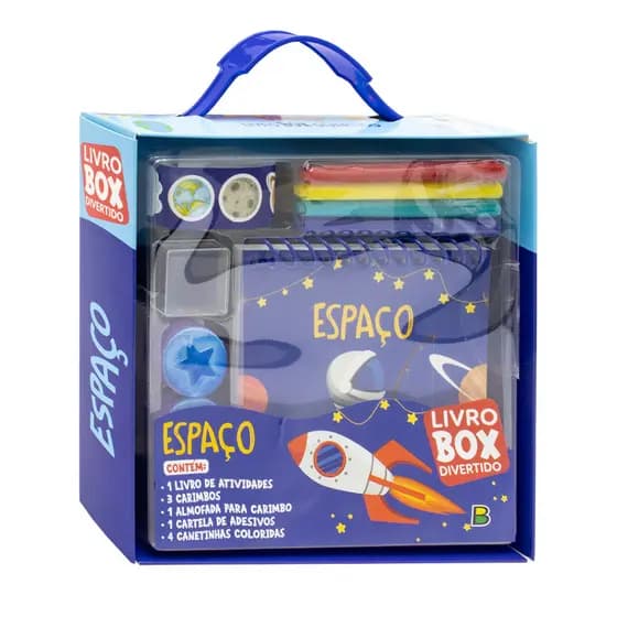 Box Divertido! Espaço - Vem com Carimbo Canetinha e Adesivo Astronauta - Livro Colorir