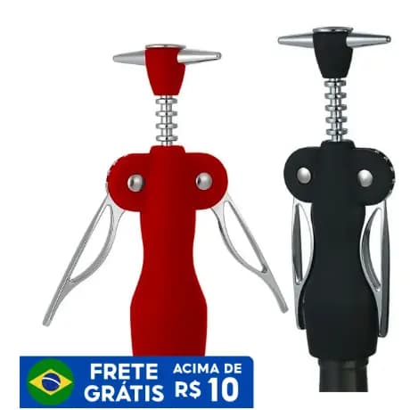 Saca Rolhas Abridor De Vinho Emborrachado Inox Profissional