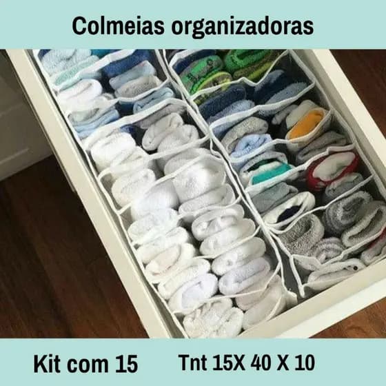 Kit com 15 Colmeias Organizadoras para Bebês (Tamanho 15cm x 40cm x 10cm)