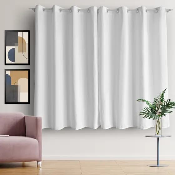 Cortina Rustica Linho Cru Luxo Para Quarto e Sala Escritorio Porta Com Ilhos Branco 2,80x1,60 Altura