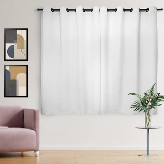 Cortina Linho Cru Luxo Para Sala e Quarto 2,00X1,80 de Altura P/ Varao de 2 Metros Com Ilhos Cromado