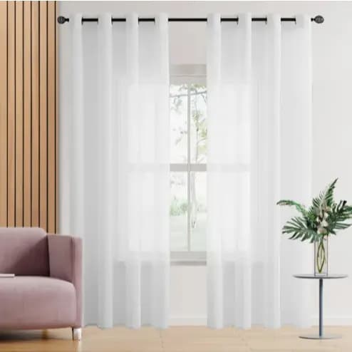 Cortina de Linho Voil Gaze Flame 6,00 x 2,70 altura Sem Forro Luxo Premium