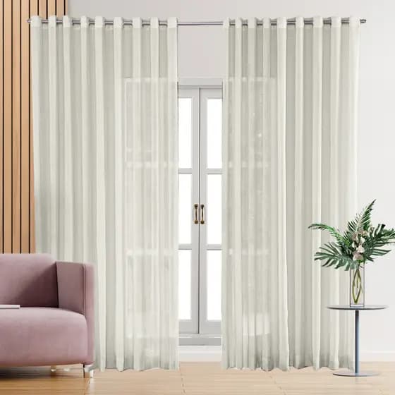 Cortina Tecido Linho Luxo Voil Flame 6,00 X 2,50 Altura Esticado Para varão 5 Metros Franzida