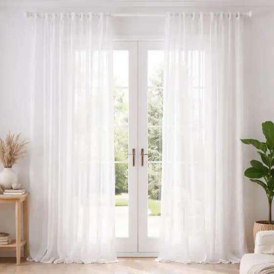 Cortina Voil Linho Flame Sala Quarto Escritório 6 Metros x 2,70 Altura Tecido Premium