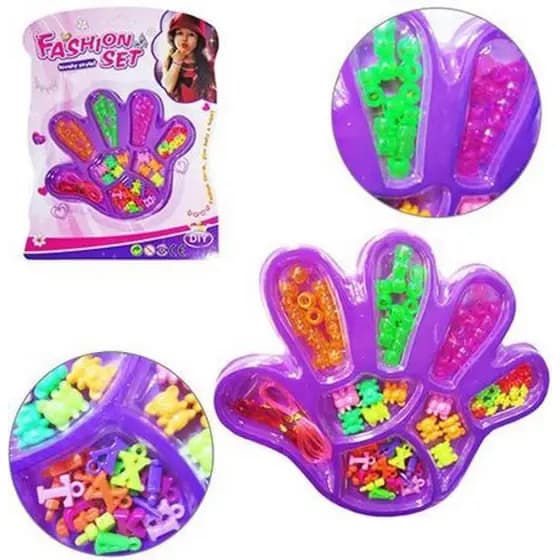 Kit pulseira beleza bijuteria infantil c/ 50 micangas colors fashion