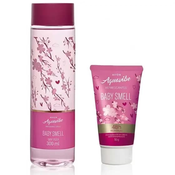 Kit Avon Baby Smell Body Splash 300 ml e Desodorante em Creme Antitranspirante 50g