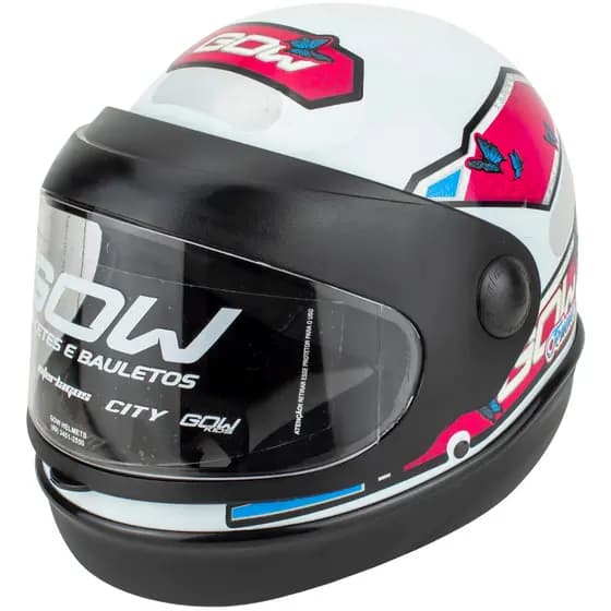 Capacete Interlagos Viseira Automática Branco Feminino Gow