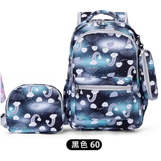 Kit 3 Peças: Mochila 3d Escolar, Impermeavél Reforçada Lancheira Térmica e Estojo Espaçoso Princesa