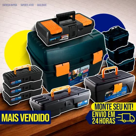 Kit Maleta de Ferramentas Caixa de Ferramenta Maleta Grande Reforçada Organizador MONTE SEU KIT!