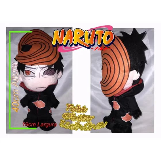 🌀🔥Obito Uchiha Tobi Pelúcia 35 cm anime Naruto O Ninja da Akatsuki! 🌀🔥