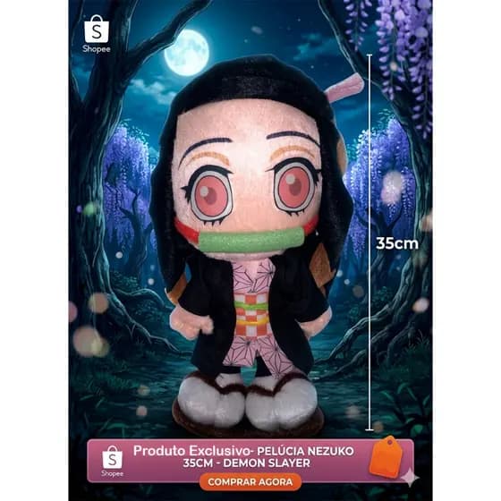 Pelúcia da Nezuko Kamado Você é fã de Demon Slayer (Kimetsu no Yaiba)?