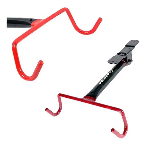 Suporte De Bicicleta Elleven Gancho Retrátil Aço 25kg 28cm A Preto/vermelho