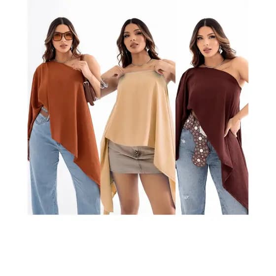 Blusa Bata Boho Capa Feminina
