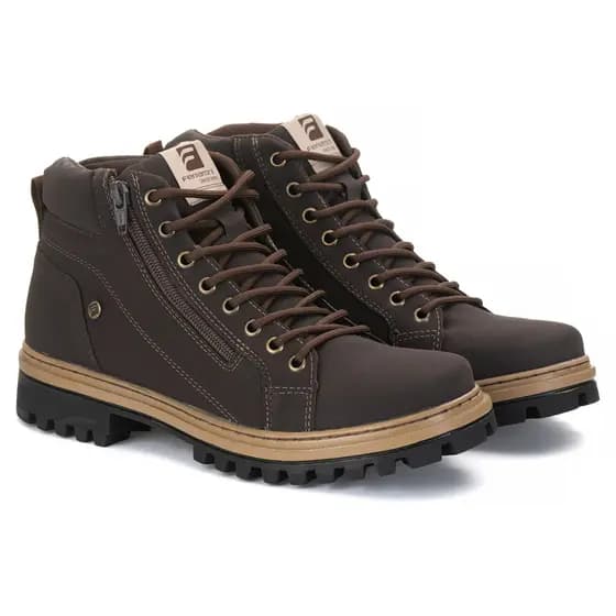 Bota Coturno Masculino Ferraroni com Ziper e Solado de Borracha Costurado
